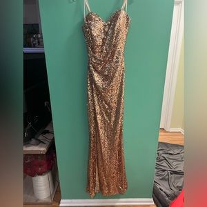 Faviana Sequin floor length prom dress
